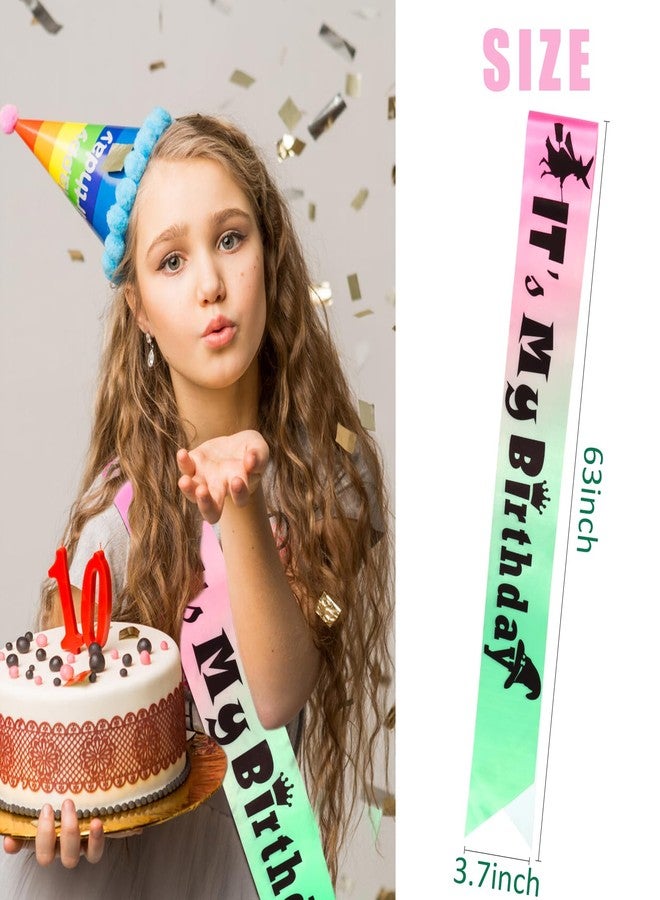 KICOSY Witch - Themed It's My Birthday Sash - Pink & Green Sash for Birthday Party, Witchy Celebration, Special Occasion - Image 4